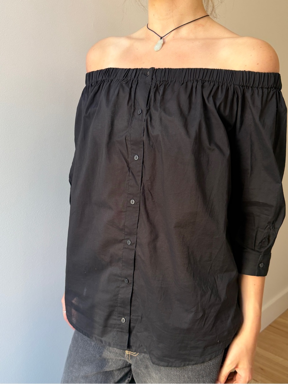 Elegant Black Off-Shoulder Women's Top